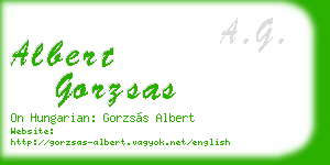 albert gorzsas business card